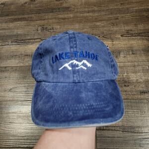 NWT Denim Lake Tahoe cap adjustable hat blue Souvenir cb
